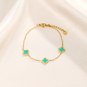 Armband klaver gold/mint