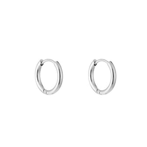 Basic ring oorbellen zilver