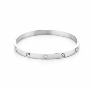 Bangle hartjes zilver