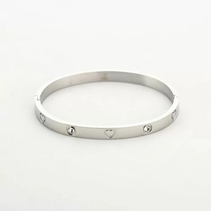 Bangle hartjes zilver