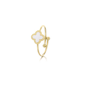 Ring klaver gold/white