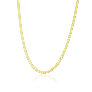 Platte ketting 4mm goud