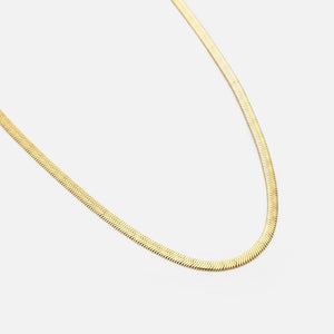 Platte ketting 4mm goud