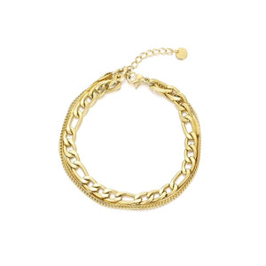 Drielaags armband goud