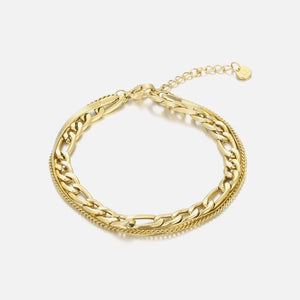 Drielaags armband goud