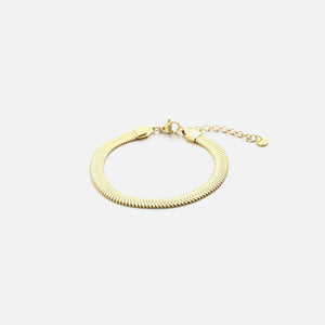 Platte armband 6mm goud