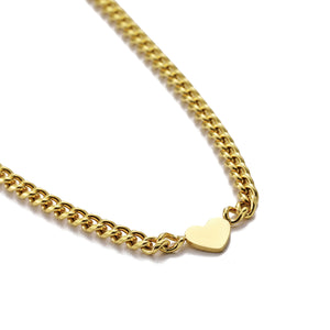 Schakelketting hart goud