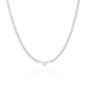 Schakelketting hart zilver