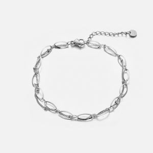 Armband vlecht balletjes zilver