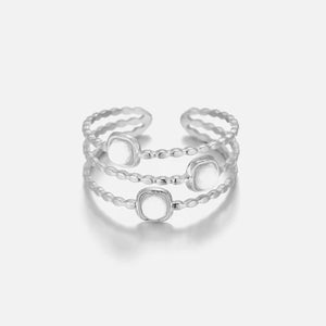 Ring three gems white zilver