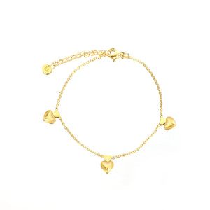 Armband drie hartjes goud