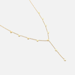 Ketting Y-vorm hartjes goud
