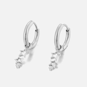 Oorbellen drie sterren zilver