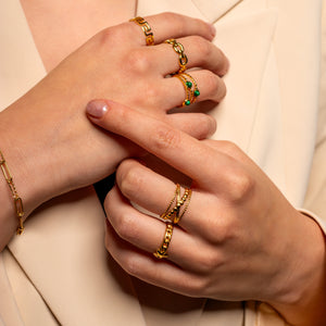 Ring gekruiste motieven goud